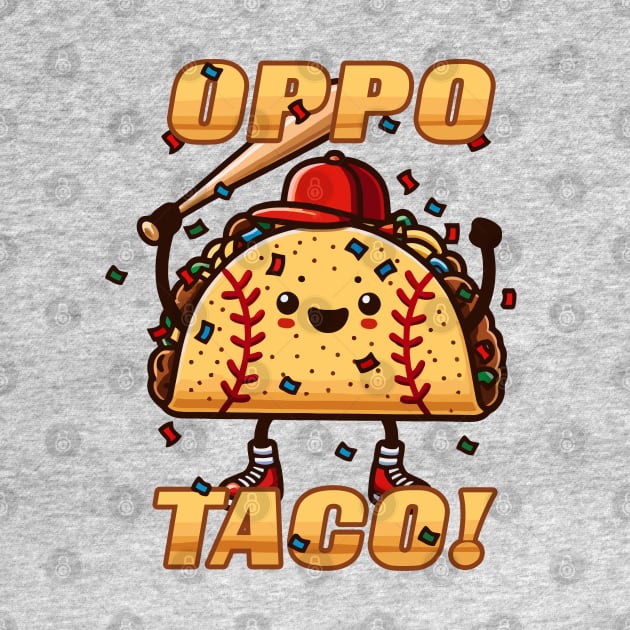 Funny OPPO TACO Baseball Softball Player Fan Home Run kawaii style by TeeCreations